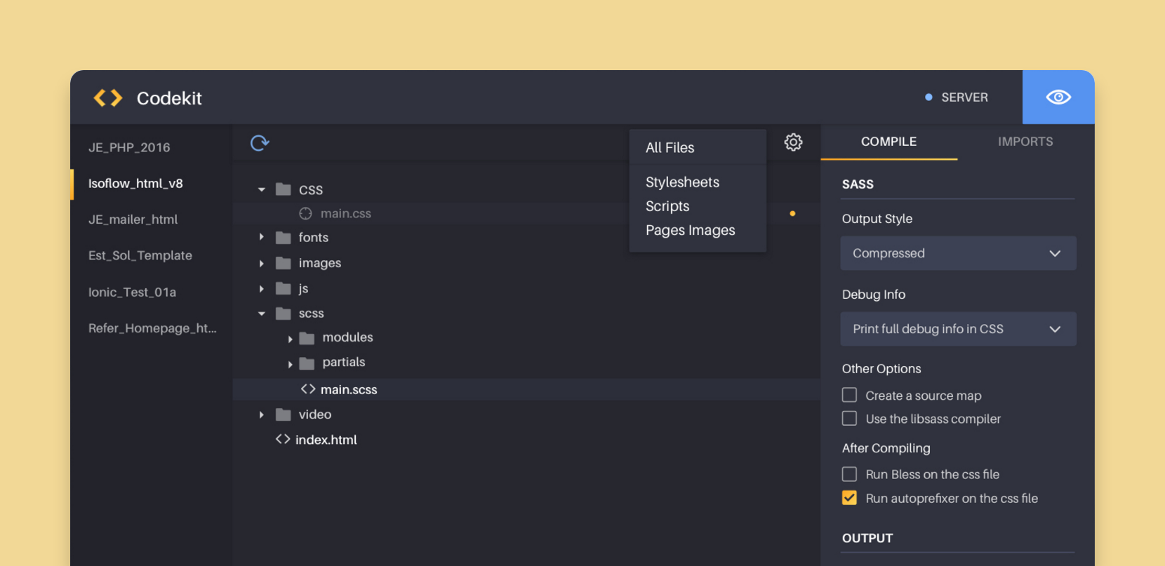 Codekit Desktop App Concept Design